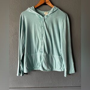 J. Jill | Hooded Snap Button Jacket | Medium | Teal